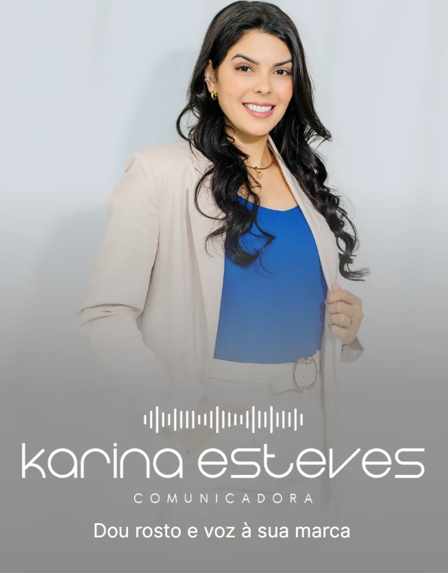 Karina Esteves, comunicadora e apresentadora, em retrato profissional.